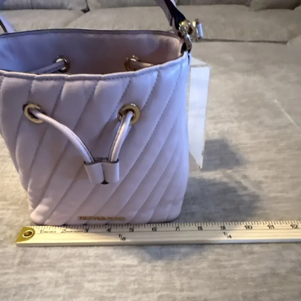 Michael Kors Pink Drawstring Bucket Bag Small Top Handle Detachable Crossbody